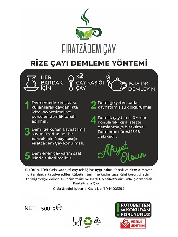 Fıratzadem Siyah Dökme Çay 500 gr Fıratzadem Siyah Dökme Çay 500 gr