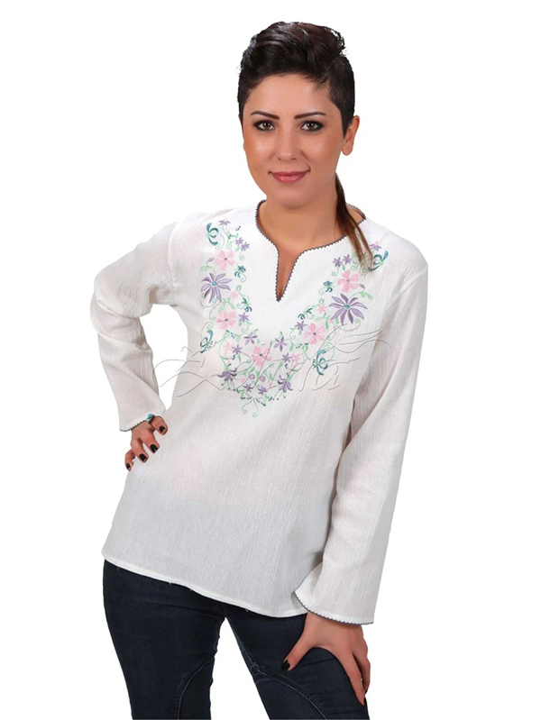 Yasemin Uzun Kollu Şile Bezi Bluz Yasemin Uzun Kollu Şile Bezi Bluz