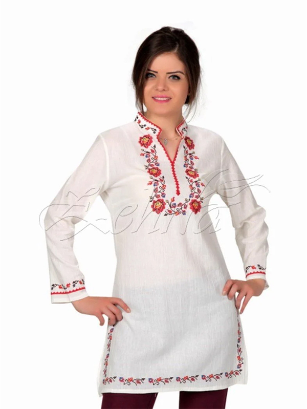 Gülçin Tunik Şile Bezi - Beyaz Gülçin Tunik Şile Bezi - Beyaz